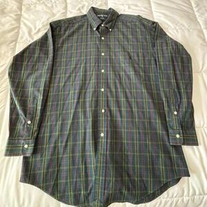 Ralph Lauren Big Shirt Mens Medium Plaid Button‎ Up Long Sleeve Cotton Casual